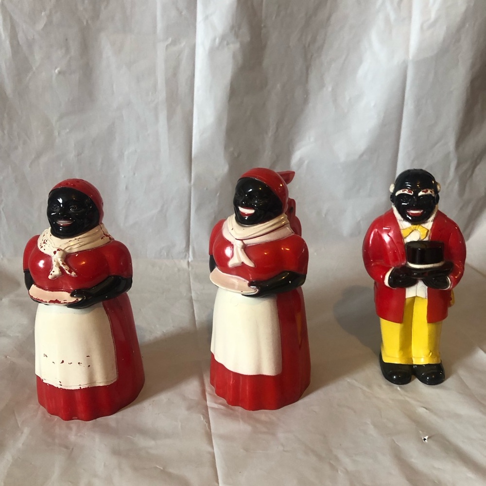 Aunt Jemima syrup dispenser & salt & pepper shakers very good condition